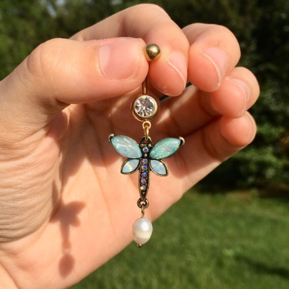 Dragonfly Dangle Belly Button Ring